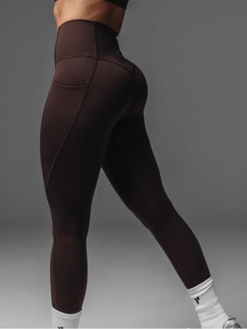 1st Phorm Adapt Leggings (Tall 30” inseam) Brown w/pockets and no seam front